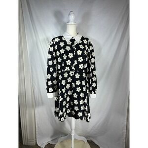 Princess Highway Womens Black White Daisy Floral Cotton Mini Dress PGFX196